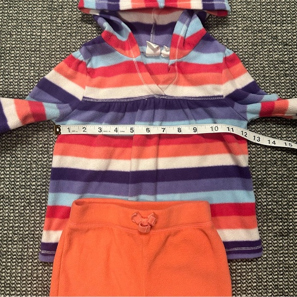 The Children's Place Colorful Striped Hoodie and Orange Pants - Picture 5 of 6
